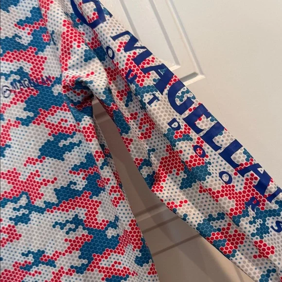 Magellan Outdoors Kids Camo Long Sleeve Shirt - Blue, Red, White - Picture 3 of 5